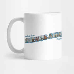 Greetings from Buenos Aires in Argentina Vintage style retro souvenir Mug